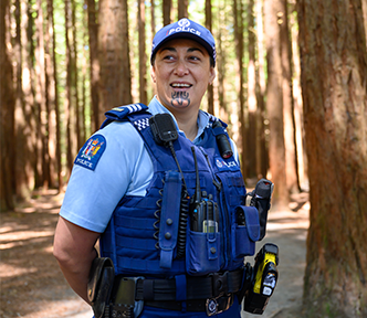 picture of cop in forest