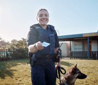 Police officer with dog